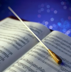 Conductor's Baton and Sheet Music